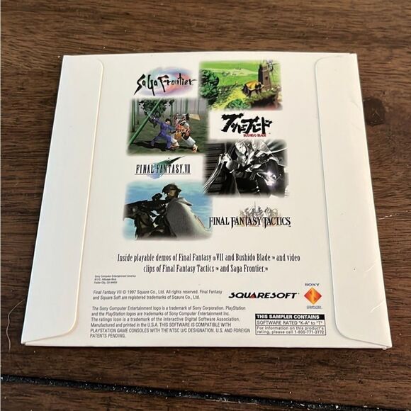 Final Fantasy‎ VII 7 Preview Demo Disc w/ Sleeve Sony Playstation Authentic Ps1 - Picture 3 of 3
